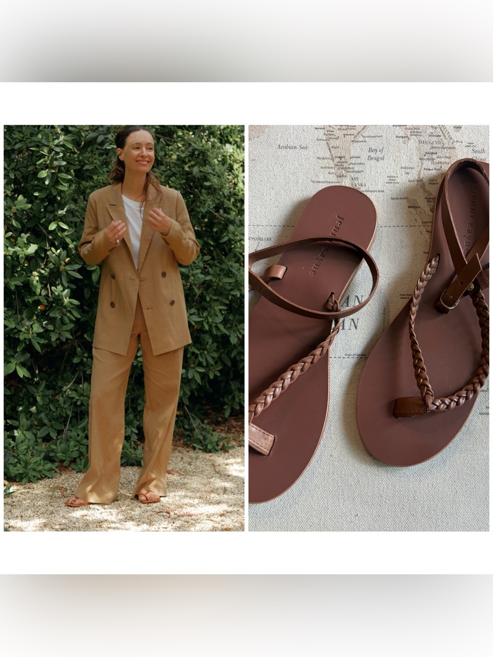 Jenni Kayne Leather Mila Sandal Size 40/9 (9.5) Saddle